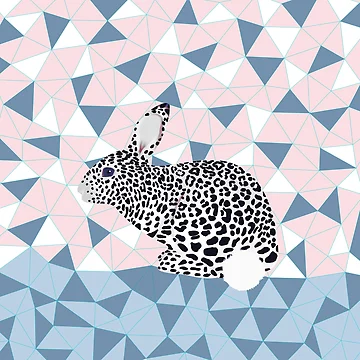 Artwork thumbnail, Cute Rabbit Leopard Pattern Design by oursunnycdays