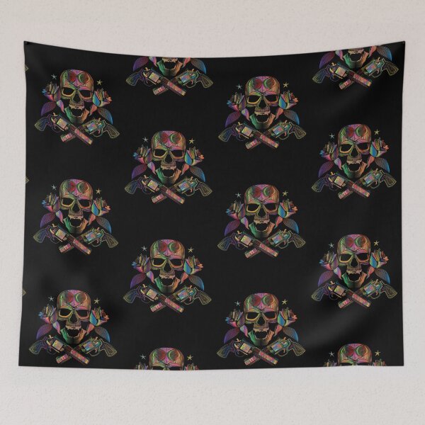 Item preview, Skull And Cross Bones With Guns designed and sold by WoodburyLake.