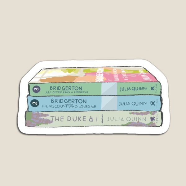 Aperçu de l'œuvre Illustration de la pile de livres de Bridgerton créée et vendue par alissasdesigns.