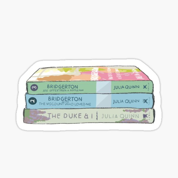 Aperçu de l'œuvre Illustration de la pile de livres de Bridgerton créée et vendue par alissasdesigns.
