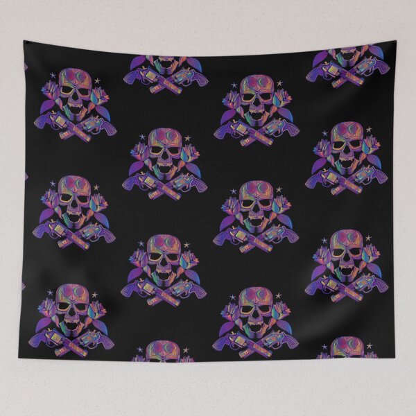 Item preview, Skull And Cross Bones With Guns designed and sold by WoodburyLake.