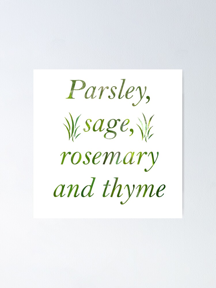 Parsley Sage Rosemary & Thyme Watercolor Art Print