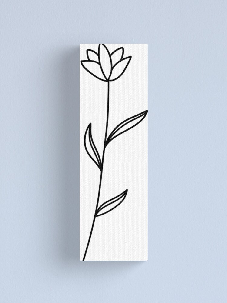 Lienzo «Flor de tulipán simple tatuaje línea arte V1» de KcmArts | Redbubble