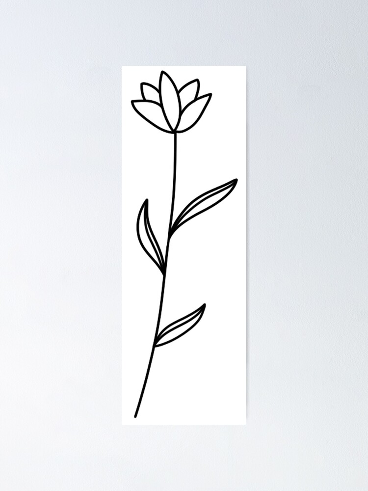Póster «Flor de tulipán simple tatuaje línea arte V1» de KcmArts | Redbubble