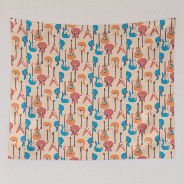 Item preview, Guitar music pattern  designed and sold by Papergrape.