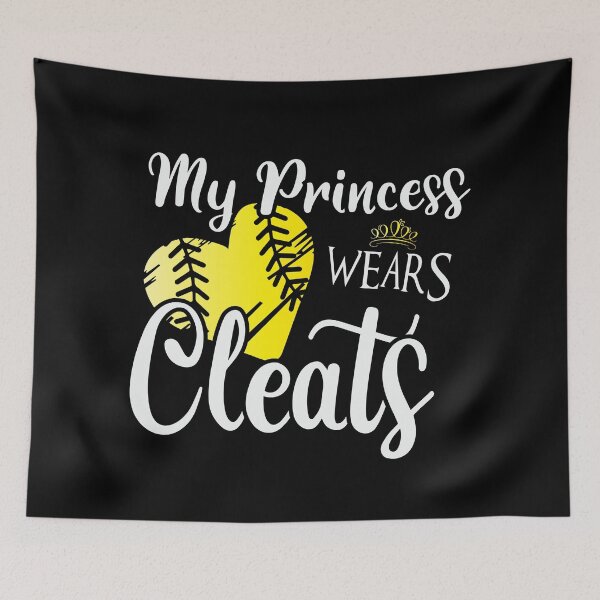 Item preview, My Princess Wears Cleats Fastpitch Softball Corazón designed and sold by 99Fastpitch.