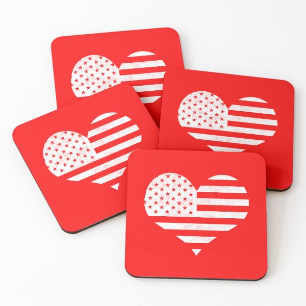 Item preview, American Flag Heart - White designed and sold by Coop & Company Designs.