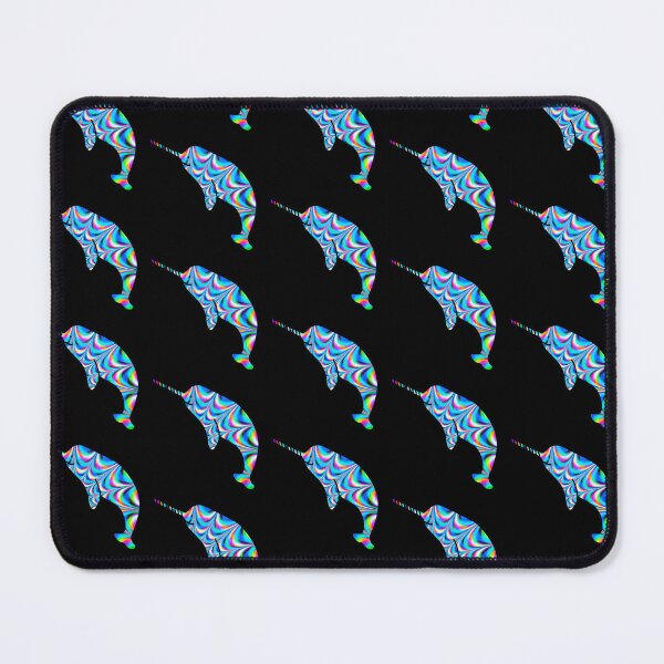 Item preview, adorable narwhal cartoon with psychedelic holographic design designed and sold by Zevy-Darling.