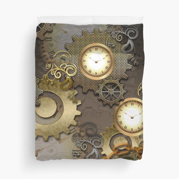 Steampunk, clocks and gears Duvet Cover