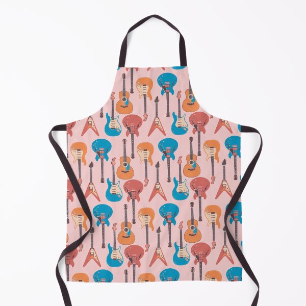 Item preview, Guitar music pattern on pink designed and sold by Papergrape.
