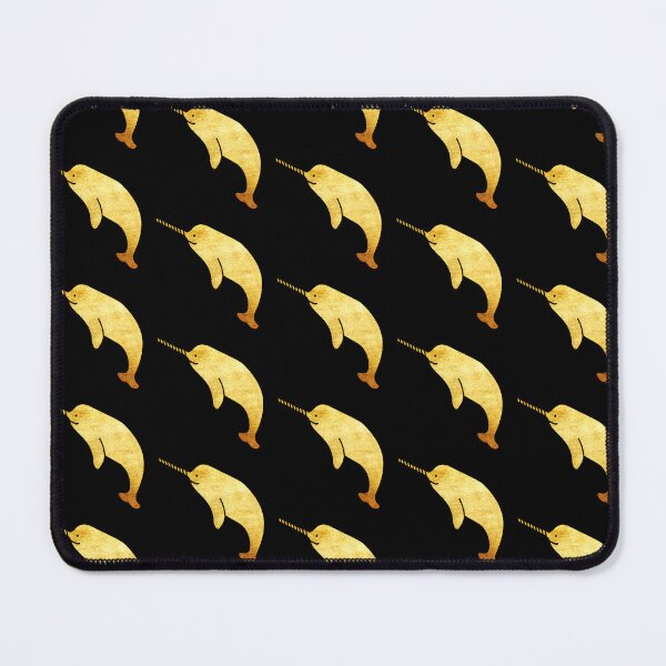 Item preview, adorable narwhal cartoon with golden metallic design designed and sold by Zevy-Darling.