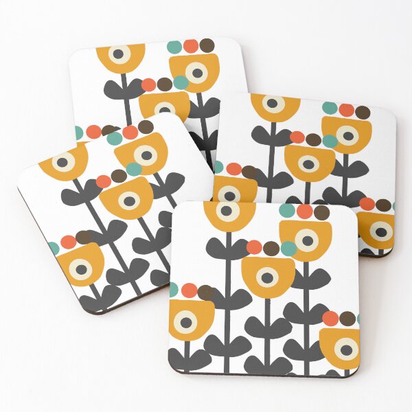 Item preview, Rustic Retro 60s Mid Century Modern Scandinavian Floral Pattern designed and sold by Deutschic.