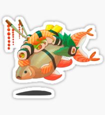 Distressed sushi Sticker