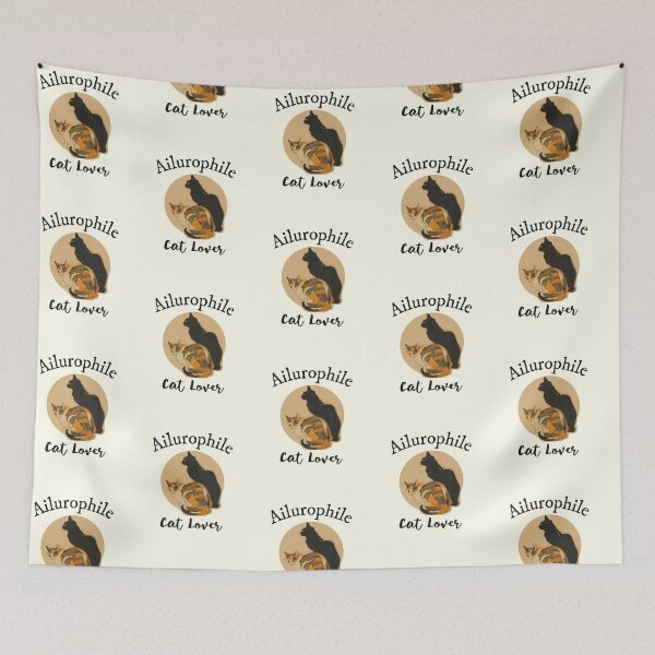 Item preview, Ailurophile Nerd Word for Cat Lover Vintage Cat Art designed and sold by IceCreamMuseum.