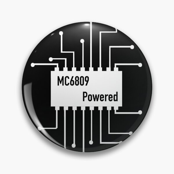 Item preview, 6809 Powered stylized chip (White Design) designed and sold by softwareguru.