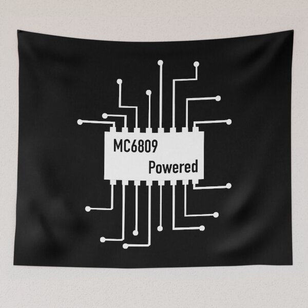 Item preview, 6809 Powered stylized chip (White Design) designed and sold by softwareguru.