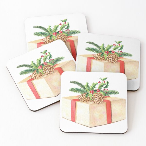 Item preview, Watercolor Christmas Gift Box designed and sold by silviaol.