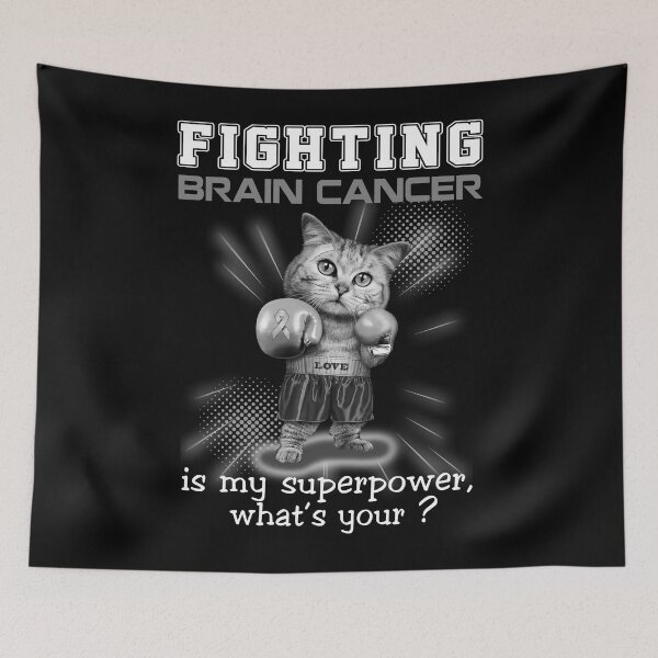 Item preview, Funny Cat Fighting Brain Cancer Is My Superpower What's Your designed and sold by Kohend.