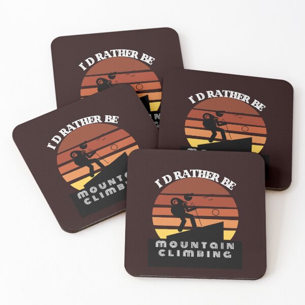 Item preview, I'D Rather Be Mountain Climbing vintage Sunset graphic design designed and sold by TheCatmeow2000.