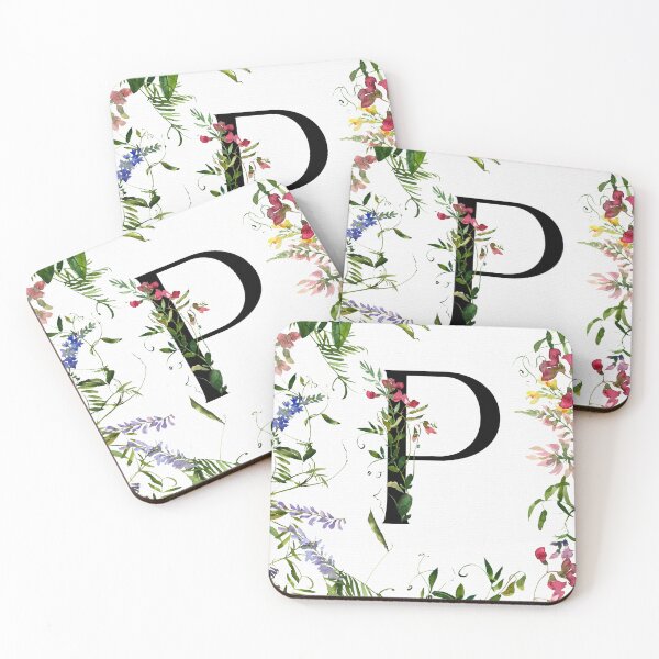 Aperçu de l'œuvre Lettre P Fleurs D'été créée et vendue par WildAliceArt.