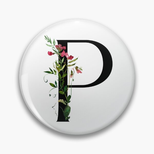 Item preview, Letter P Summer Flowers designed and sold by WildAliceArt.
