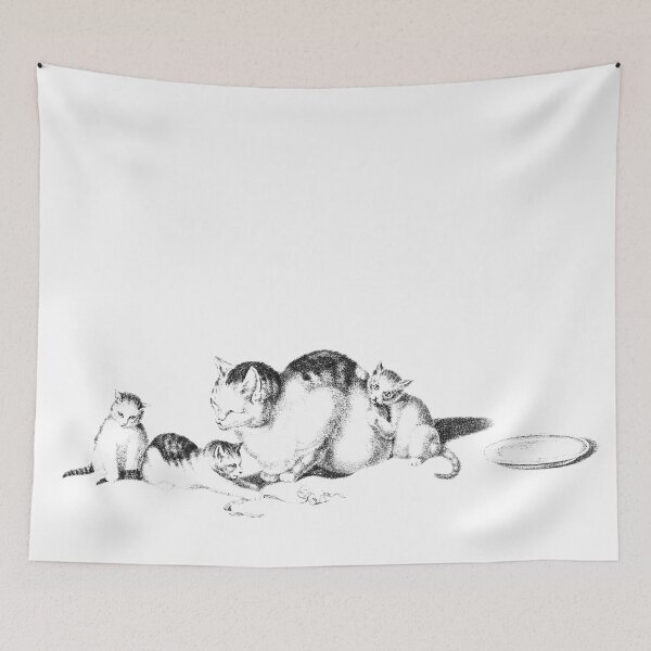 Item preview, Domesticated Napping Cat and Playful Kittens: Illustration By Gottfried Mind, The Raphael of Cats 1768-1814 designed and sold by TeachUrb.