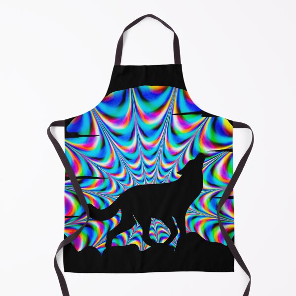 Item preview, psychedelic holographic wolf howling at moon silhouette designed and sold by Zevy-Darling.