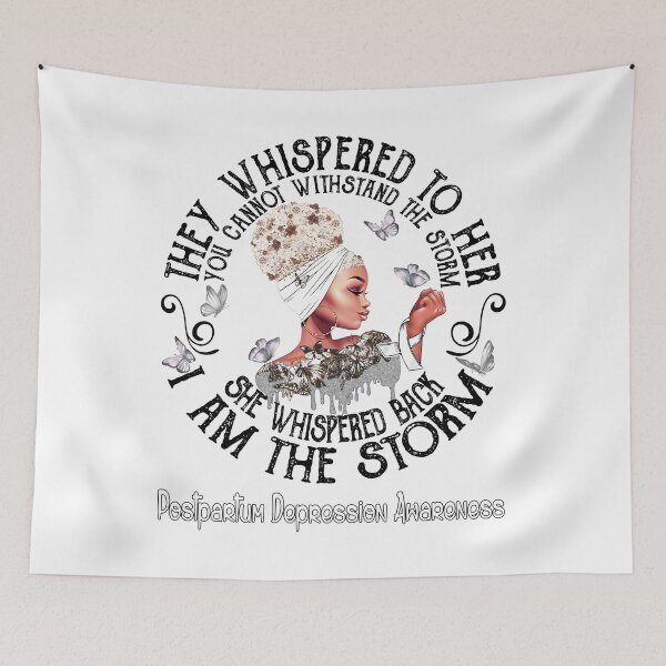 Item preview, Black Girl Fighter Strong I Am The Storm Postpartum Depression Awareness designed and sold by Mnrshirley.