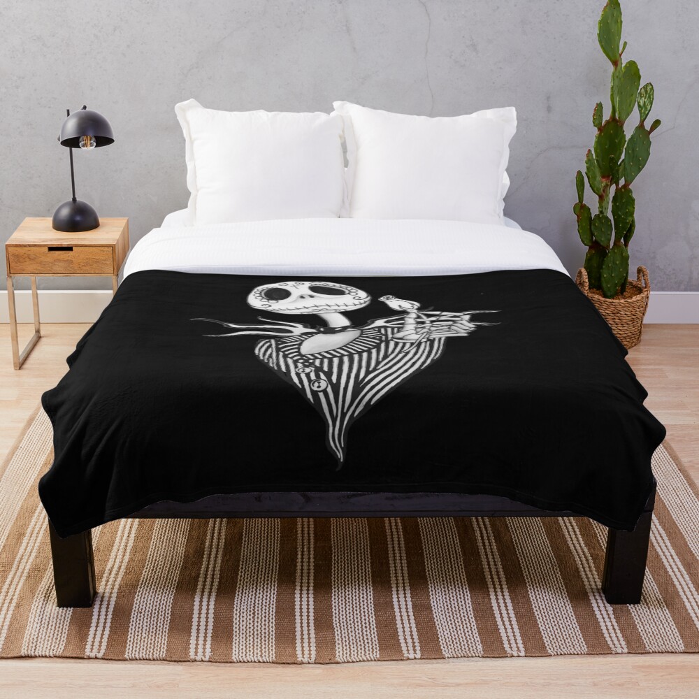 Sugar Skull Jack Skellington Throw Blanket