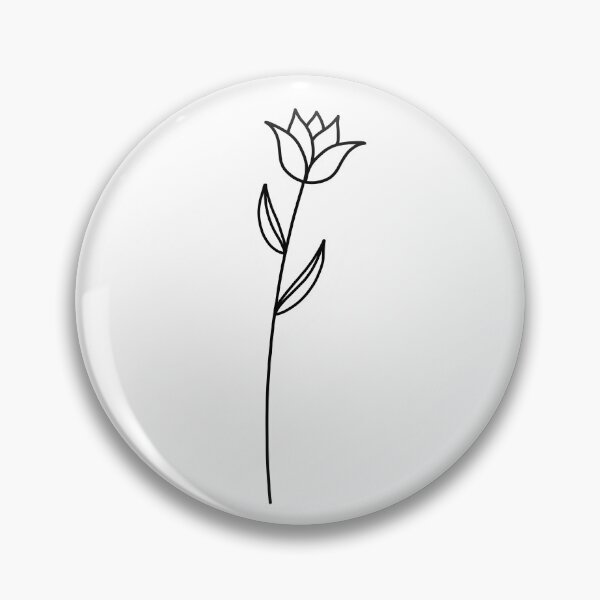 Artikelvorschau, Einfache Tulip Flower Tattoo Line Art V3 entworfen und verkauft von KcmArts.