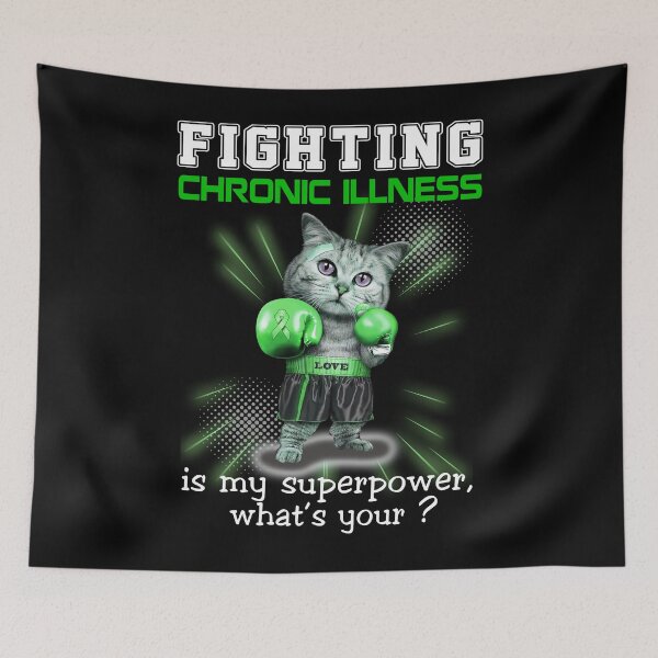 Item preview, Funny Cat Fighting Chronic Illness Is My Superpower What's Your designed and sold by Kohend.
