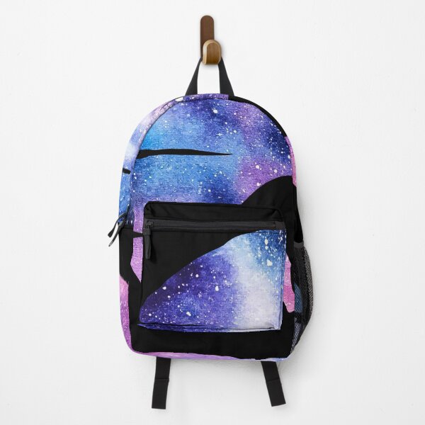 Item preview, purple and blue night galaxy wolf howling at moon silhouette designed and sold by Zevy-Darling.