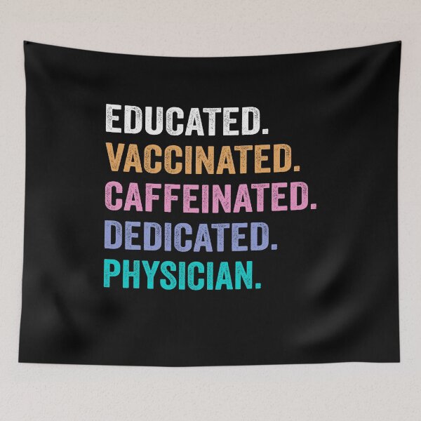 Item preview, Educated Vaccinated Caffeinated Dedicated Physician shirt, Funny Physician Christmas Gift designed and sold by xlnv.