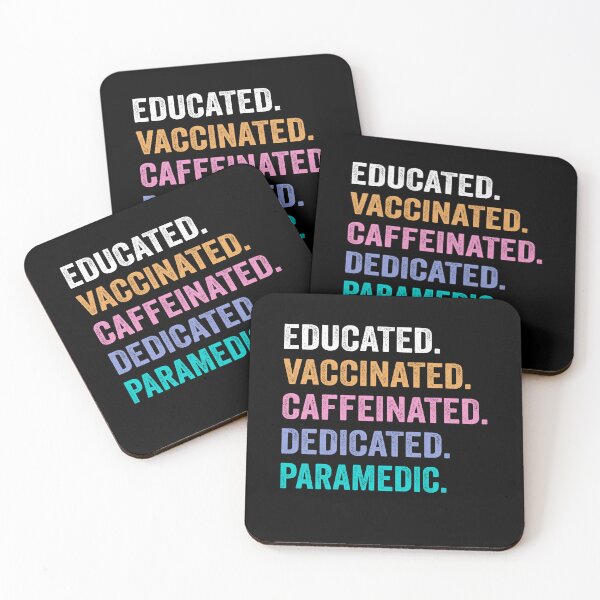 Item preview, Educated Vaccinated Caffeinated Dedicated Paramedic shirt, Funny Paramedic Christmas Gift designed and sold by xlnv.