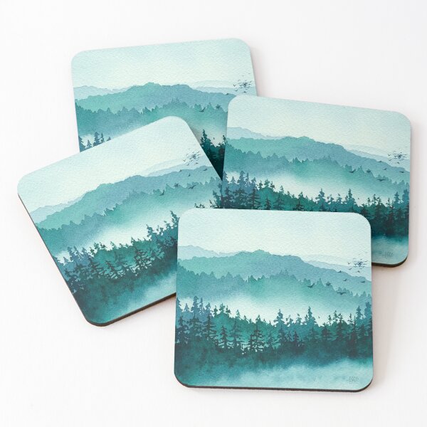 Item preview, Misty Watercolor Mountains designed and sold by ArtVibing.
