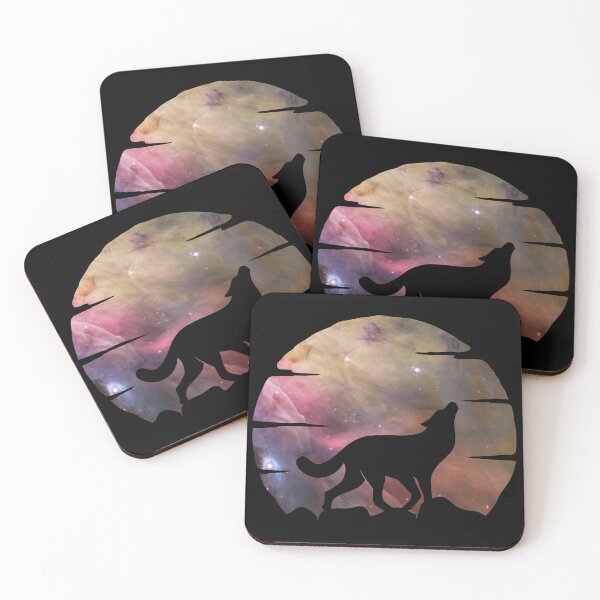 Item preview, purple and tan galaxy wolf howling at moon silhouette designed and sold by Zevy-Darling.