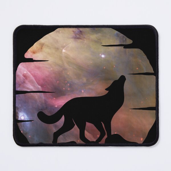 Item preview, purple and tan galaxy wolf howling at moon silhouette designed and sold by Zevy-Darling.