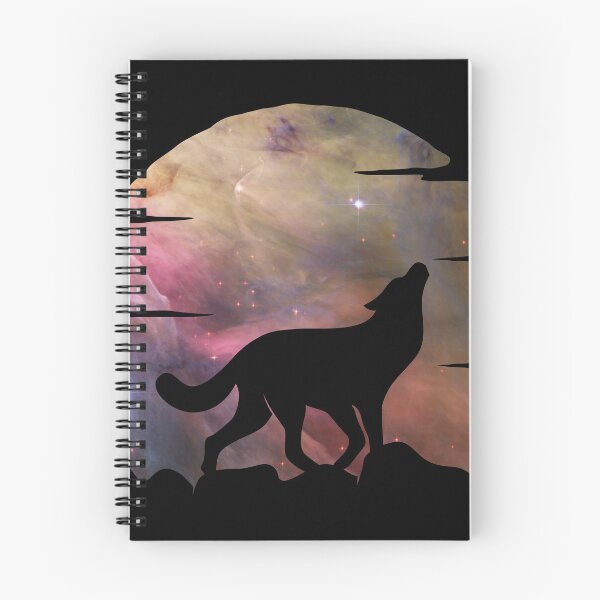 Item preview, purple and tan galaxy wolf howling at moon silhouette designed and sold by Zevy-Darling.