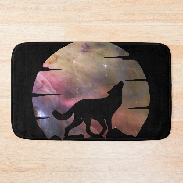 Item preview, purple and tan galaxy wolf howling at moon silhouette designed and sold by Zevy-Darling.