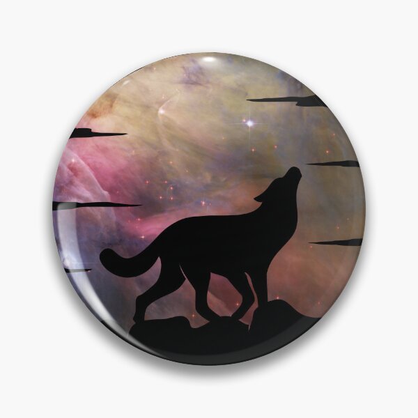 Item preview, purple and tan galaxy wolf howling at moon silhouette designed and sold by Zevy-Darling.
