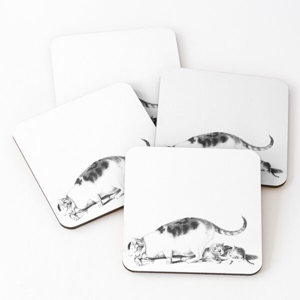 Item preview, Domestic Cat Eating While Kittens Play: Illustration By Gottfried Mind, The Raphael of Cats 1768-1814 designed and sold by TeachUrb.