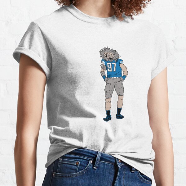 Aidan Hutchinson Detroit Lions Women's Name & Number Logo Slim Fit T-Shirt  - Ash