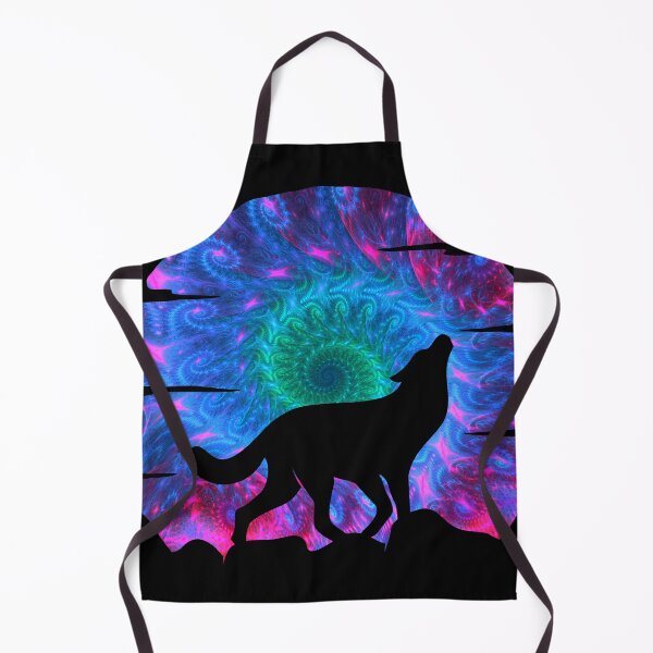 Item preview, psychedelic wolf howling at moon silhouette designed and sold by Zevy-Darling.