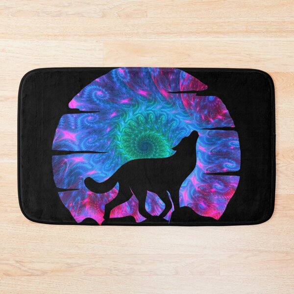 Item preview, psychedelic wolf howling at moon silhouette designed and sold by Zevy-Darling.