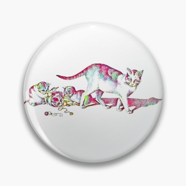 Item preview, Domestic Cat and Three Playful Kittens: Colorfully Edited Illustration by Gottfried Mind, The Raphael of Cats 1768-1814 designed and sold by TeachUrb.
