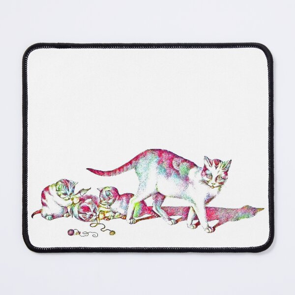 Item preview, Domestic Cat and Three Playful Kittens: Colorfully Edited Illustration by Gottfried Mind, The Raphael of Cats 1768-1814 designed and sold by TeachUrb.