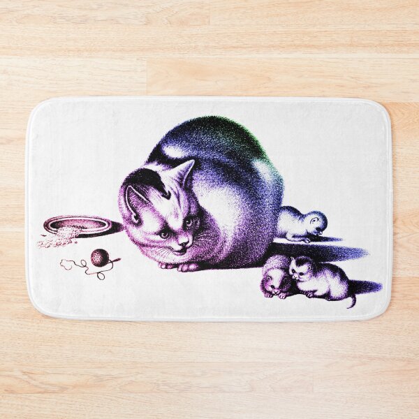Item preview, Domestic Cat and Three Newborn Kittens: Colorfully Edited Illustration by Gottfried Mind, The Raphael of Cats 1768-1914 designed and sold by TeachUrb.