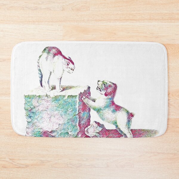Item preview, Domesticated Cat and Puppy: Colorfully Edited Illustration By Gottfried Mind, The Raphael of Cats 1768-1814 designed and sold by TeachUrb.