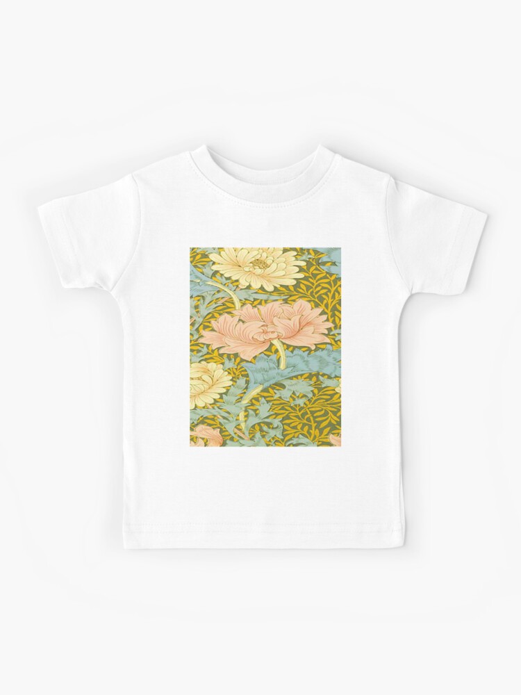 Camiseta para niños « Patrón de crisantemo de William Morris, victoriano  floral azul y rosa victoriano, vintage, art nouveau, arte de William  Morris, papel tapiz, Morris, Morris William, artes y artesanías, botánico,