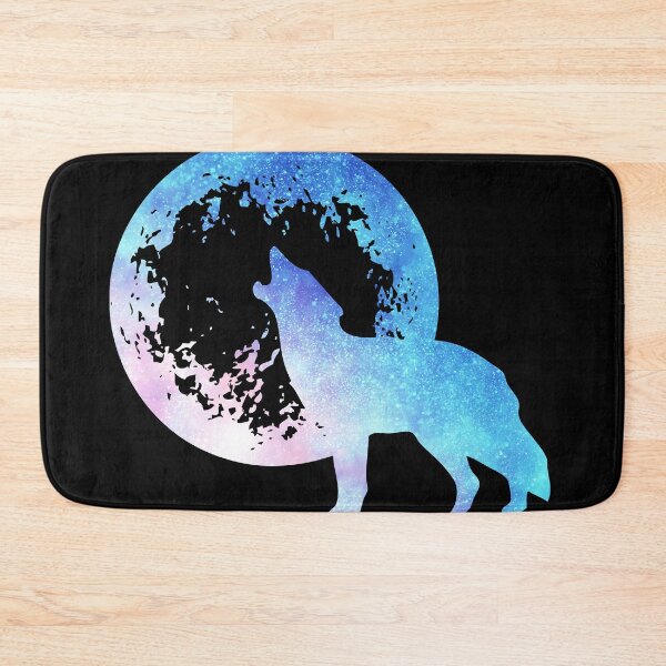 Item preview, light pink and blue galaxy wolf howling at moon silhouette designed and sold by Zevy-Darling.